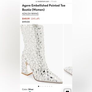 Azalea Wang Agave Embellished Pointed Toe Bootie